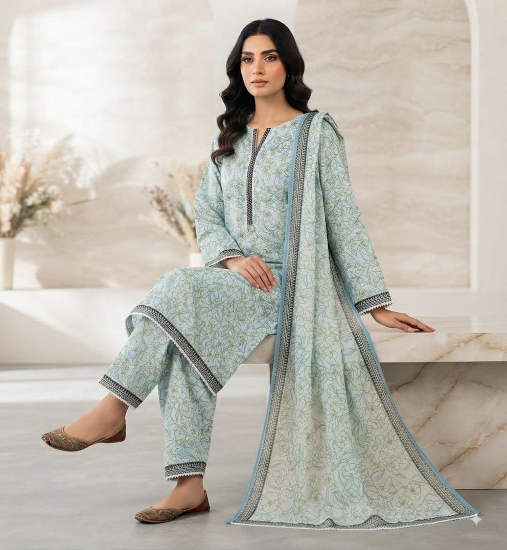 Signature Edition | Stitched Pure Lawn 3-Piece Suit