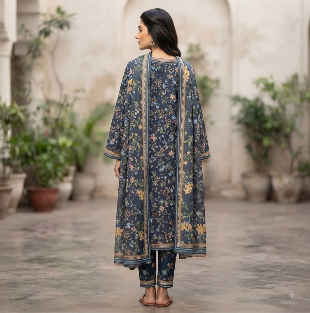 Midnight Garden Printed Pure Lawn 3-Piece Stitched Suit