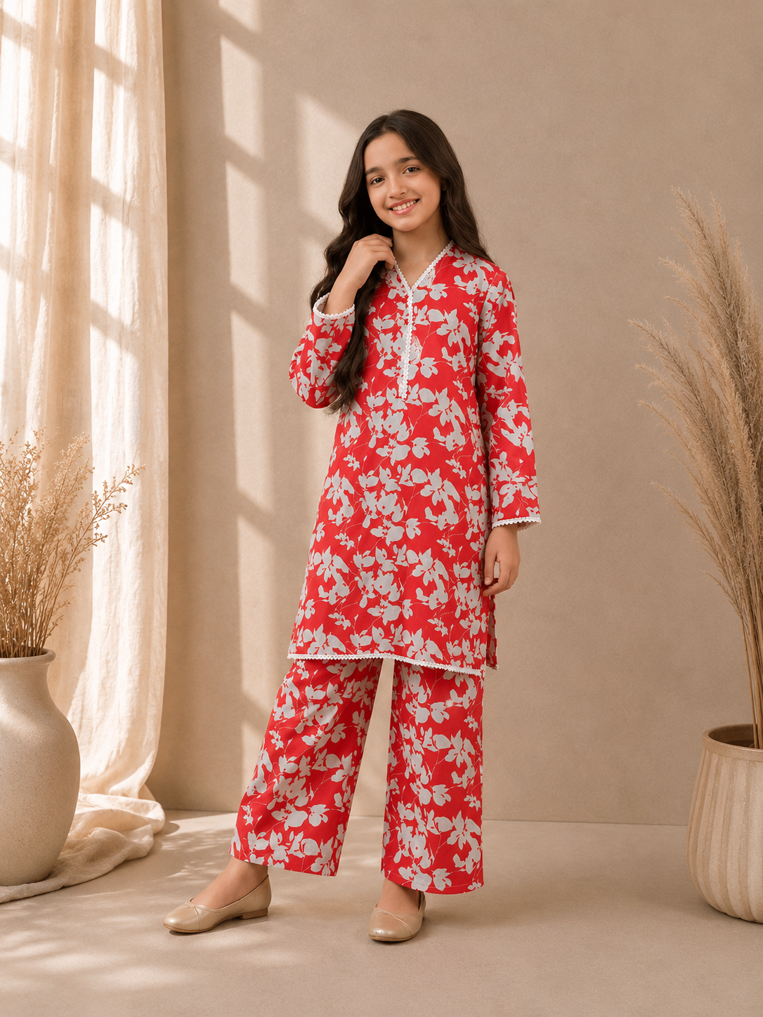 Red rose 2 piece co-ords set