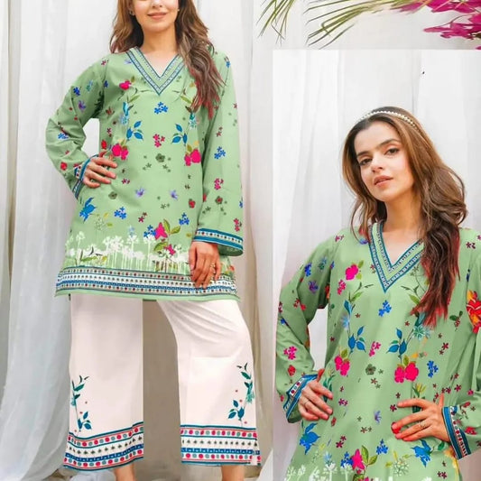 Mint Meadow Floral Tunic & Culotte Set