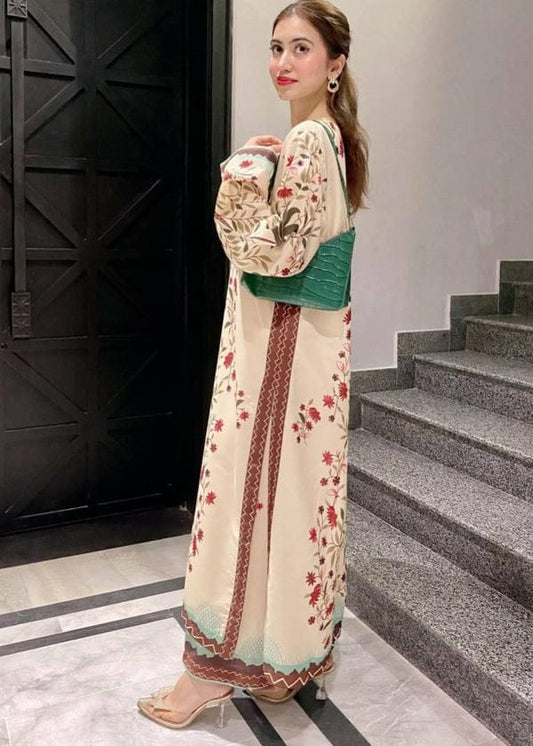 Ivory Gardenia Printed Co-ord Maxi Set