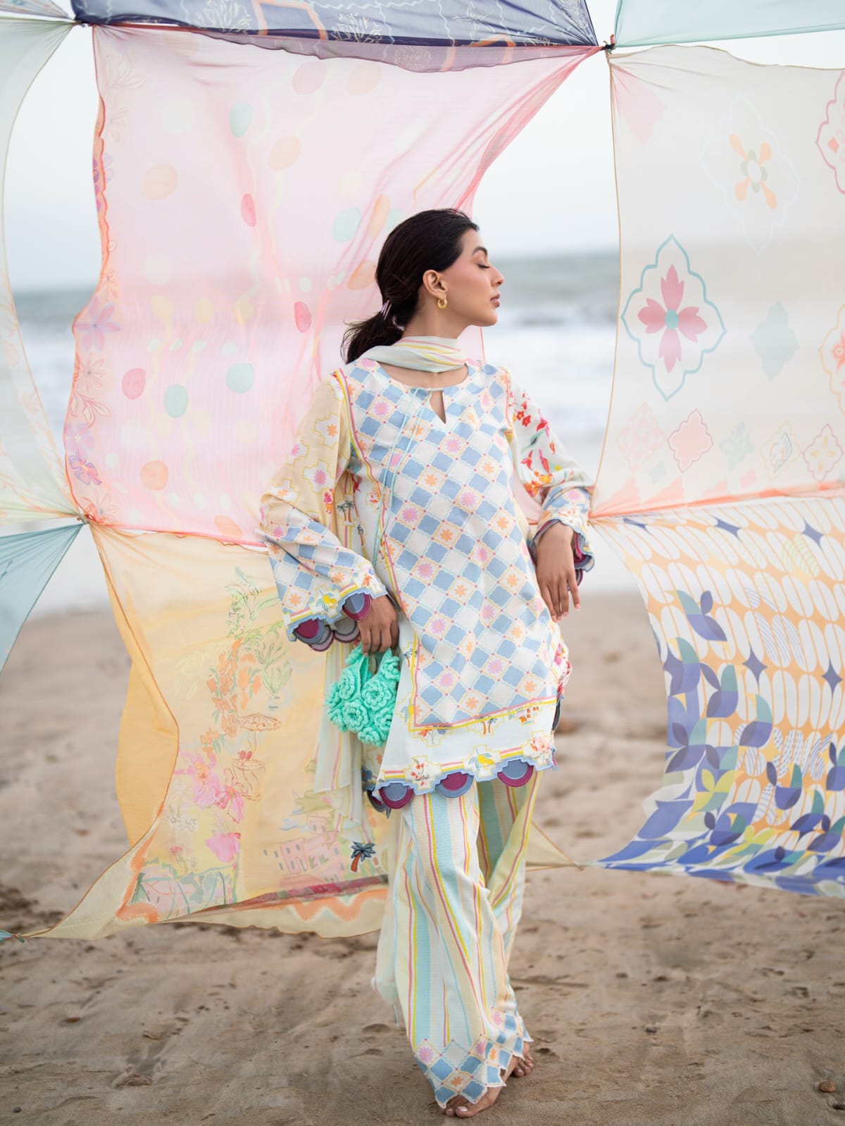 Ocean Breeze – 3-Piece Printed Lawn Suit
