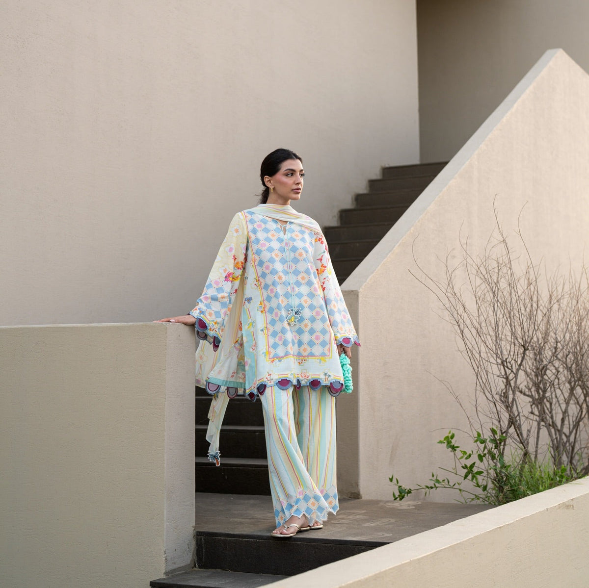 Ocean Breeze – 3-Piece Printed Lawn Suit