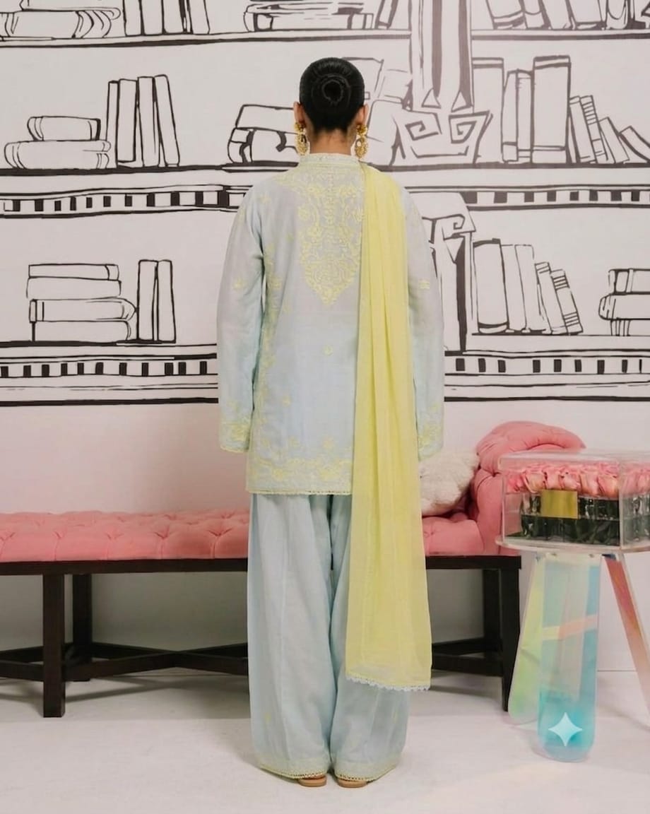 Pastel Lemon Drops – 3-Piece Embroidered Lawn Suit