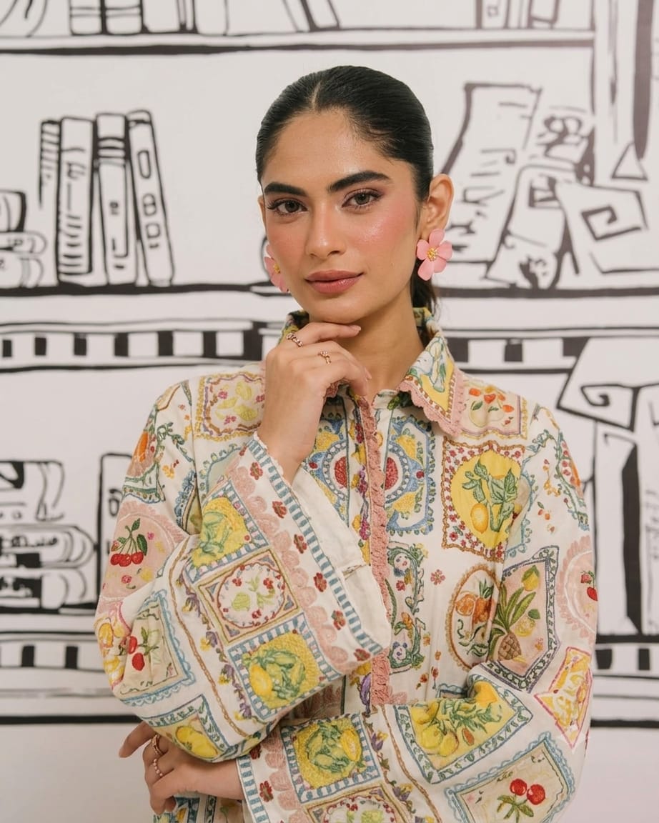 Vintage Postcard – 3-Piece Printed Lawn Suit