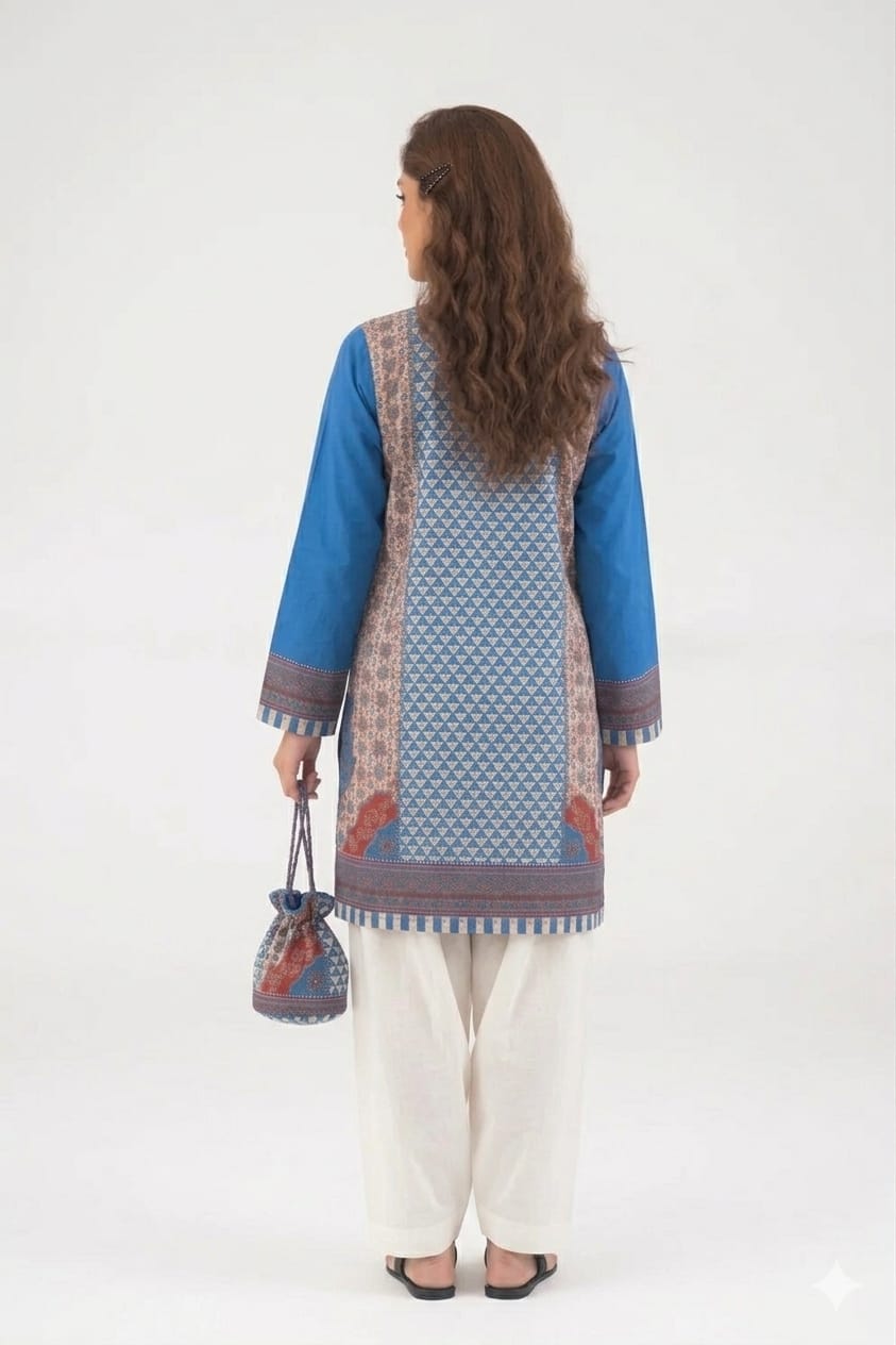 Sapphire Fusion Geometric Tunic