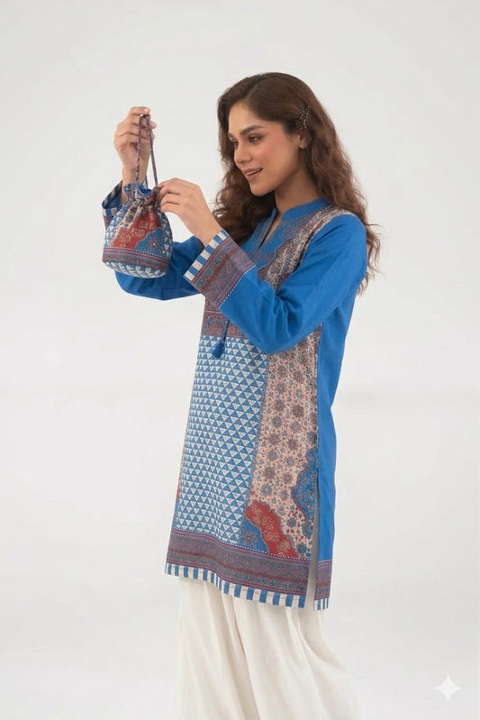 Sapphire Fusion Geometric Tunic