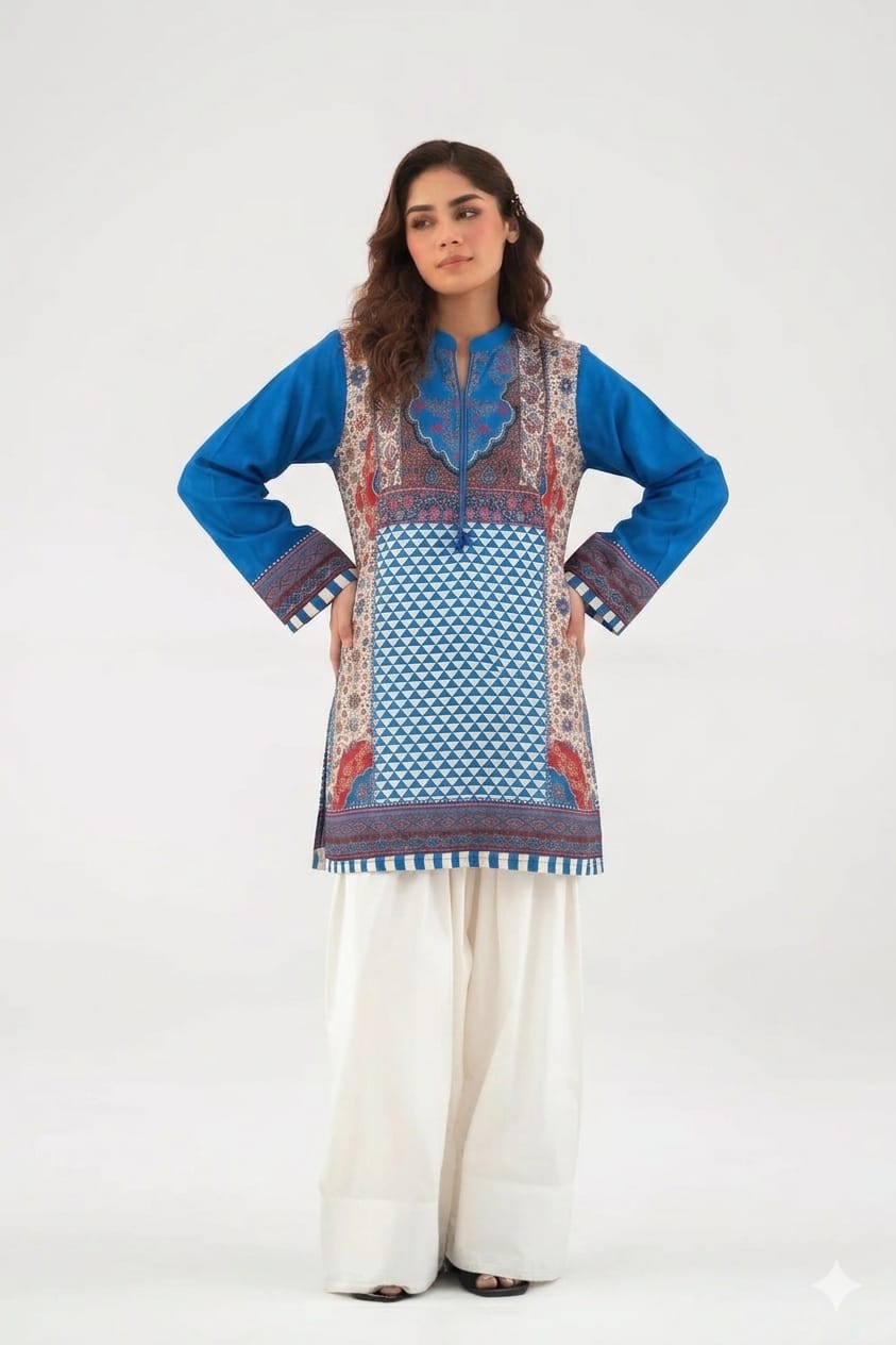 Sapphire Fusion Geometric Tunic