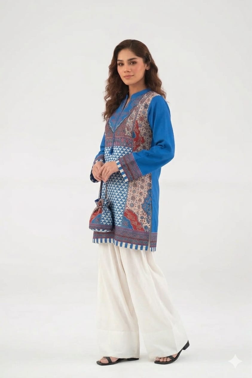 Sapphire Fusion Geometric Tunic
